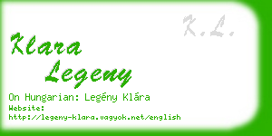klara legeny business card