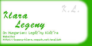 klara legeny business card